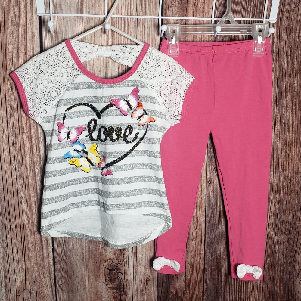 (016) Girls: 4T Real Love 2pc Outfit- F8